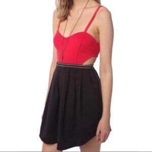 Silence + Noise Urban Outfitters Cutout Fit and Flare Colorblock Dress Size S